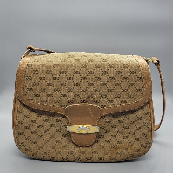 Gucci Vintage Canvas Shoulder Bag - Picture 2 of 16